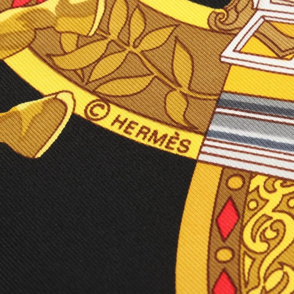 HERMES Carre 90 IN SALZBURG Scarf silk Black gold Multicolor Used Women - Picture 3 of 4